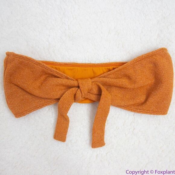 NEW Free People x In your arms knit bikini‎ orange/gold, S - Picture 2 of 16
